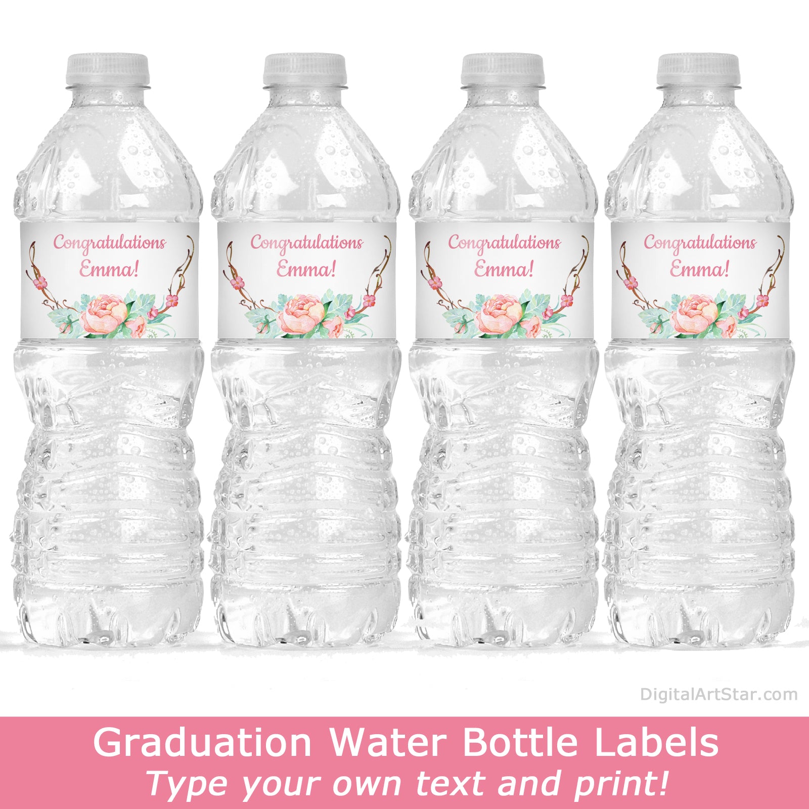 Art Party Water Bottle Labels for a Girl