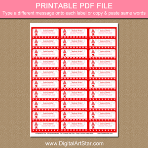 Gnome Valentines Day Address Labels Printable PDF