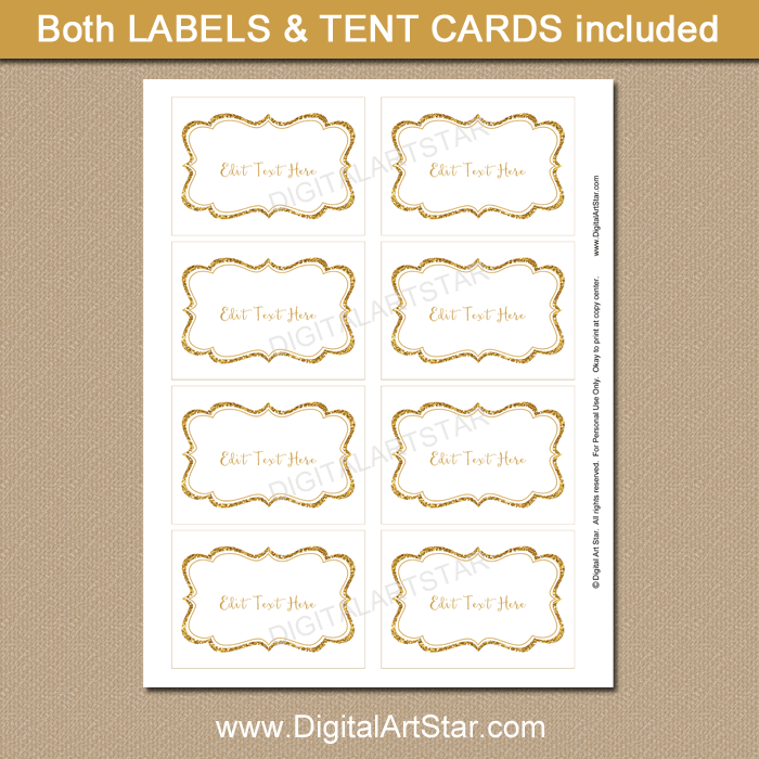 candy buffet labels