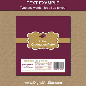 Wording Example for Graduation Chocolate Bar Wrappers