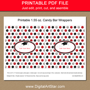 Graduation Candy Bar Wrappers for Party Favors