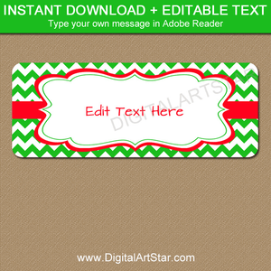 Green Christmas Return Address Labels - Print Your Own