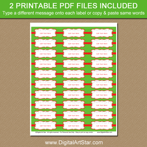 Green and Red Christmas Address Labels Template