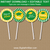 Kelly Green and Yellow Graduation Cupcake Toppers