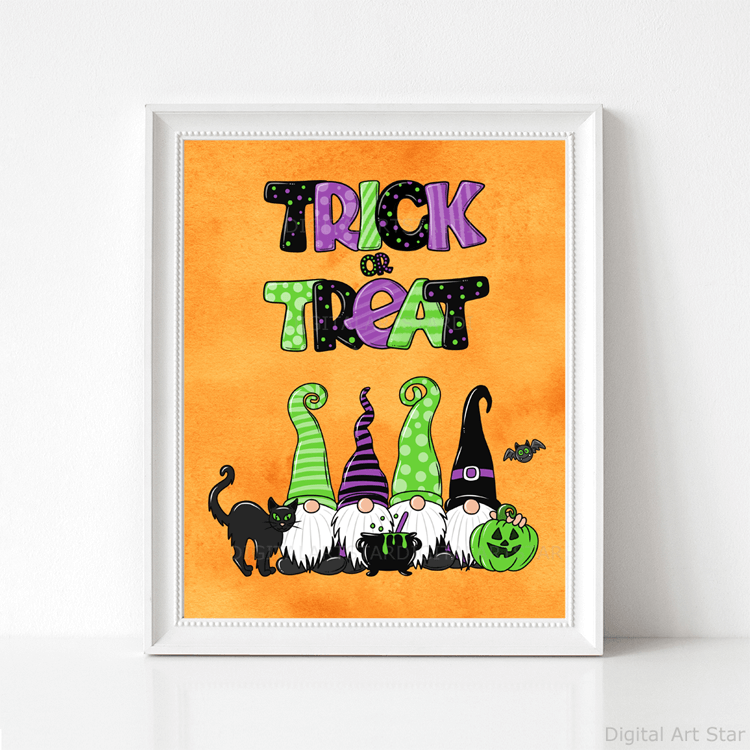 Halloween Gnome Downloadable Print Trick or Treat