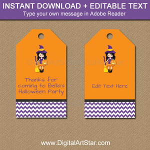 instant download halloween witch tags