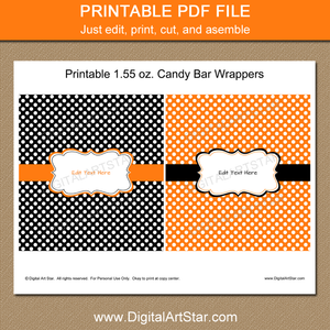 Printable Halloween Candy Bar Wrappers