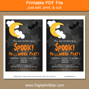 Printable Spooky Halloween Party Invites