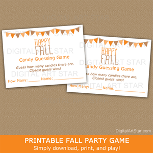 Happy Fall Candy Guessing Game Printable