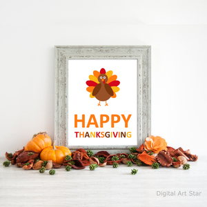 Happy Thanksgiving Printable Wall Art