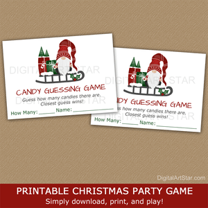 Holiday Candy Guessing Game Template Gnome in Sleigh