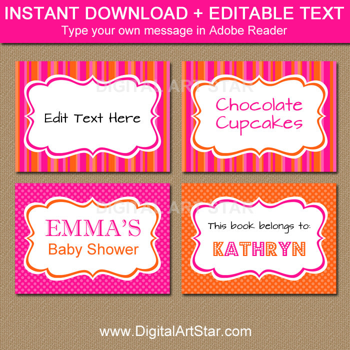 candy buffet labels