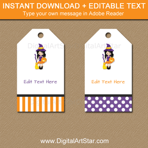 Instant Download Halloween Witch Gift Tag Printable