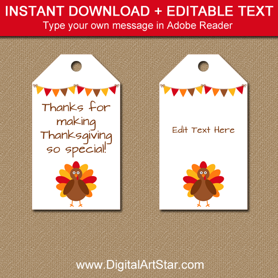 instant download thanksgiving hang tags with editable text