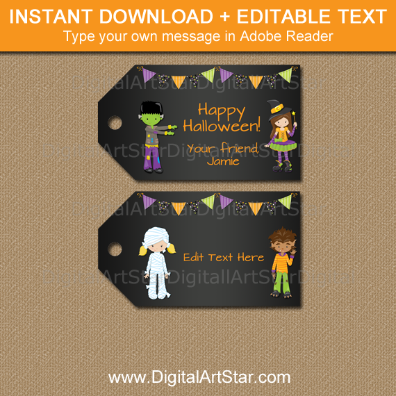 printable Halloween tags for kids