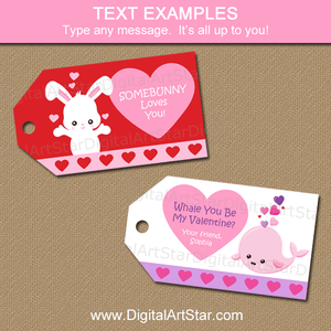 Kids Valentine Tags for Classroom Valentine Party