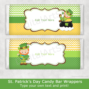 St. Patrick's Day Leprechaun Chocolate Bar Wrappers