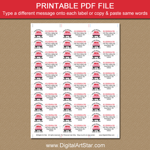 Loads of Love Valentine Truck Labels Printable PDF