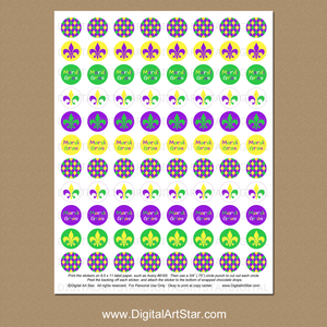 Mardi Gras Party Favor Idea - Candy Stickers
