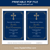 Navy Blue Gold First Communion Invitation Printable PDF for Boys