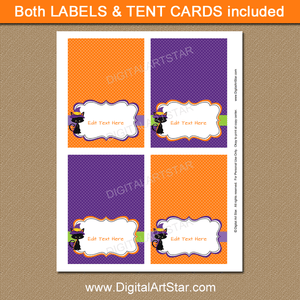 Printable Halloween Place Cards Instant Download