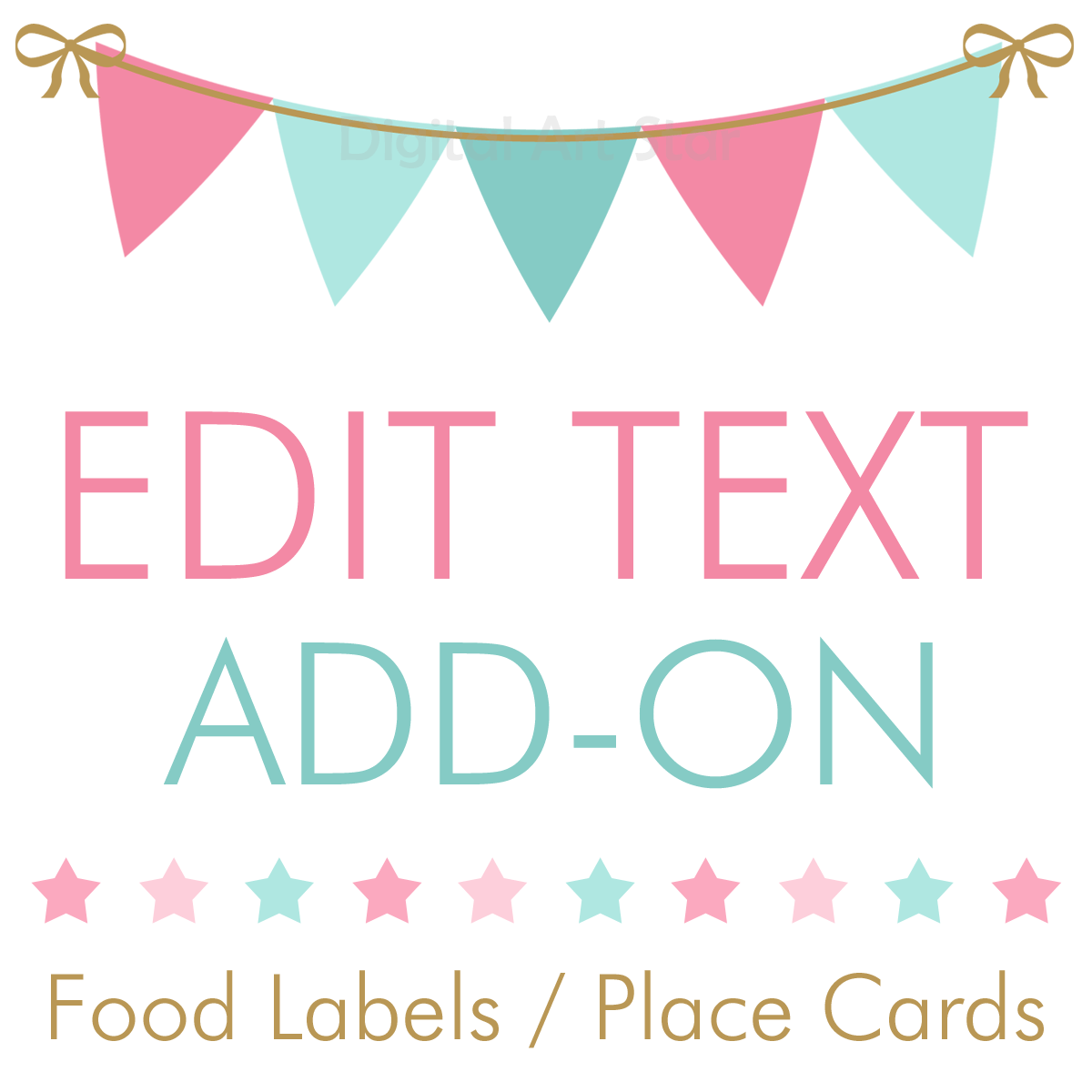 Personalize Food Labels Edit Text on Place Cards and Candy Buffet Labels