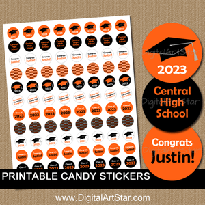 Personalized 2023 Graduation Candy Stickers Custom Colors