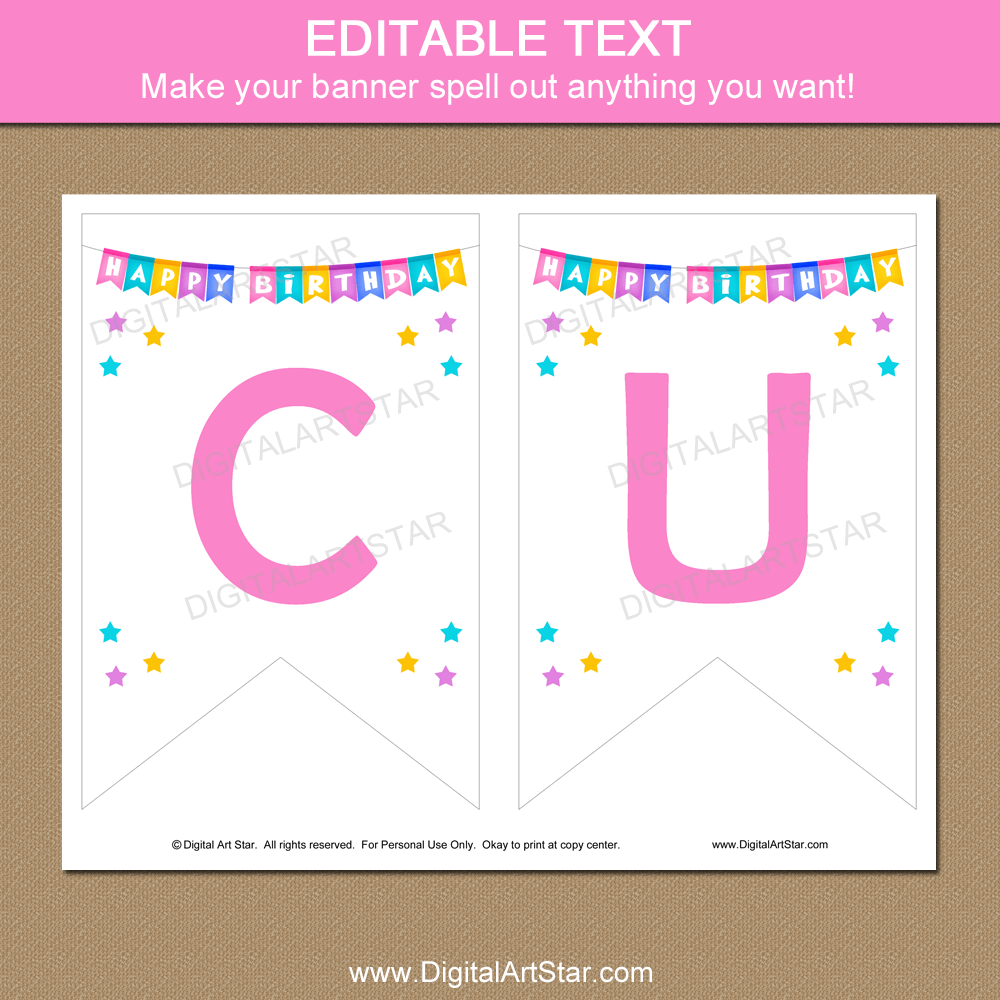 free printable birthday banners personalized