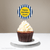 Personalized Navy Blue and Yellow Birthday Cupcake Picks
