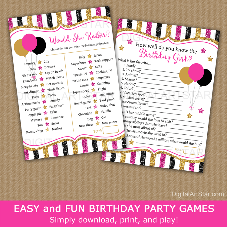 12th Birthday Party Games for Girls, Twelve Birthday Game , Birthday Party  Games, Fun Birthday Games, Birthday Bundle Games, PRINTABLE, Mint 