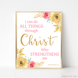 Pink and Gold Scripture Wall Decor