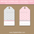 Pink and Gray Baby Shower Tags