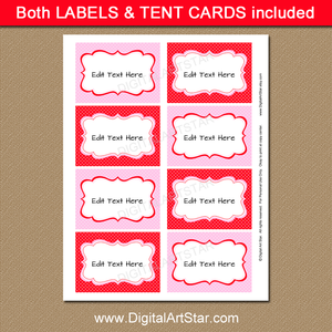 Printable Candy Buffet Label Template