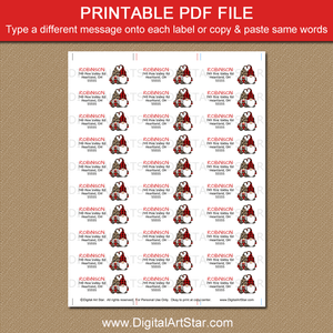 Printable Address Labels Gnome Couple Leopard Print and Plaid