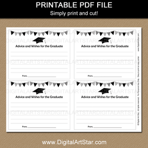 Printable Advice and Wishes for the Graduate Download Black and White