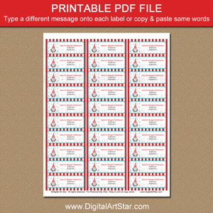 Printable Candy Cane Themed Holiday Return Address Labels Gnome