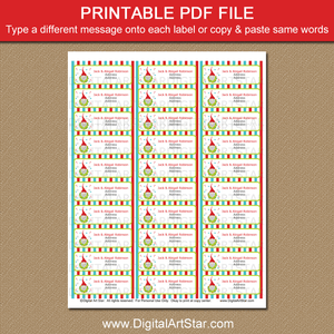 Printable Christmas Address Labels Gnome in Wreath