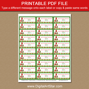 Printable Watercolor Christmas Gnome Address Labels with a Santa Gnome