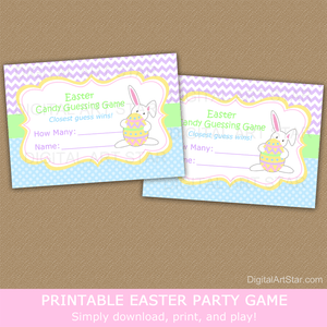 Printable Easter Guess How Many Candies are in the Jar Game Cards