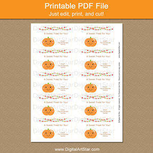 Printable Fall Gift Tags with Pumpkin
