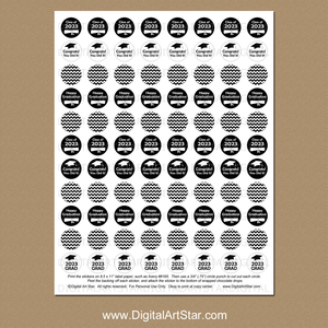 Printable Graduation Candy Stickers Favors Black White Class of 2022