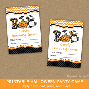 Printable Halloween Candy Jar Guessing Game Cards