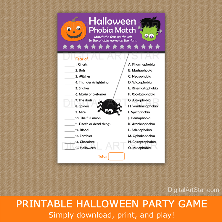 Halloween Themed Printable Game Dead or Alive Game for 