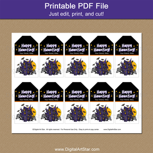 Printable Halloween Tags for School Haunted House