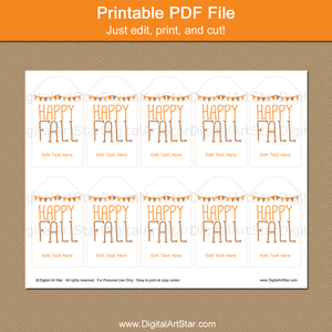 Printable Happy Fall Gift Tags