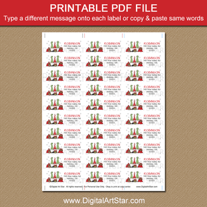 Printable Holiday Address Labels Template with 3 Gnomes