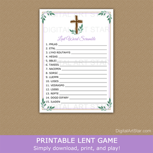 Printable Lent Word Scramble for Adults