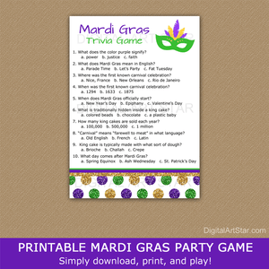 Printable Mardi Gras Questions and Answers Mardi Gras Trivia Quiz Game