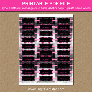 Printable Pink Black Return Address Label Template