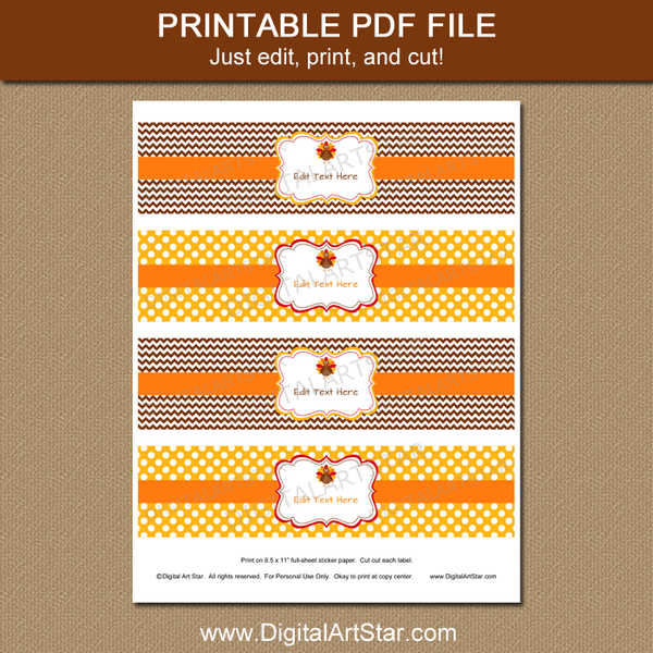 Printable Cleveland Browns Water Bottle Labels Instant Download